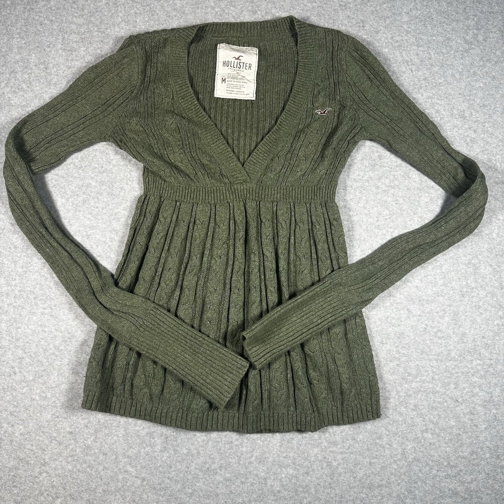 Vintage Hollister Babydoll Sweater Women's XS Cable Knit Bella Swan Rabbit